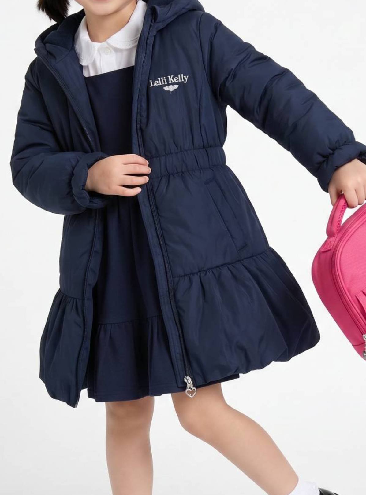LELLI KELLY Betsy Padded Coat Navy With Fleece Lined Hood  