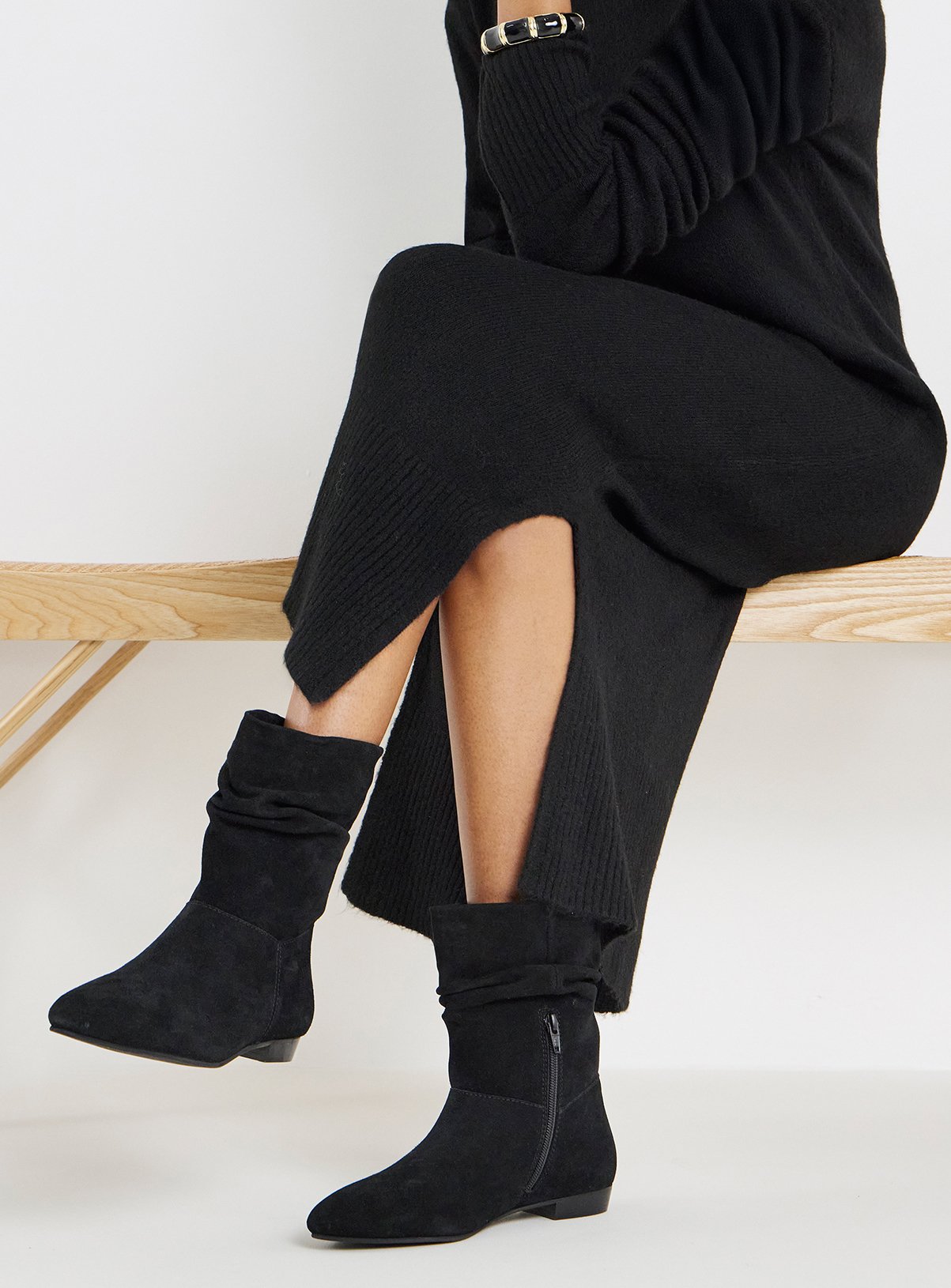 SIMPLY BE Ruched Ankle Boot Extra Wide Fit 