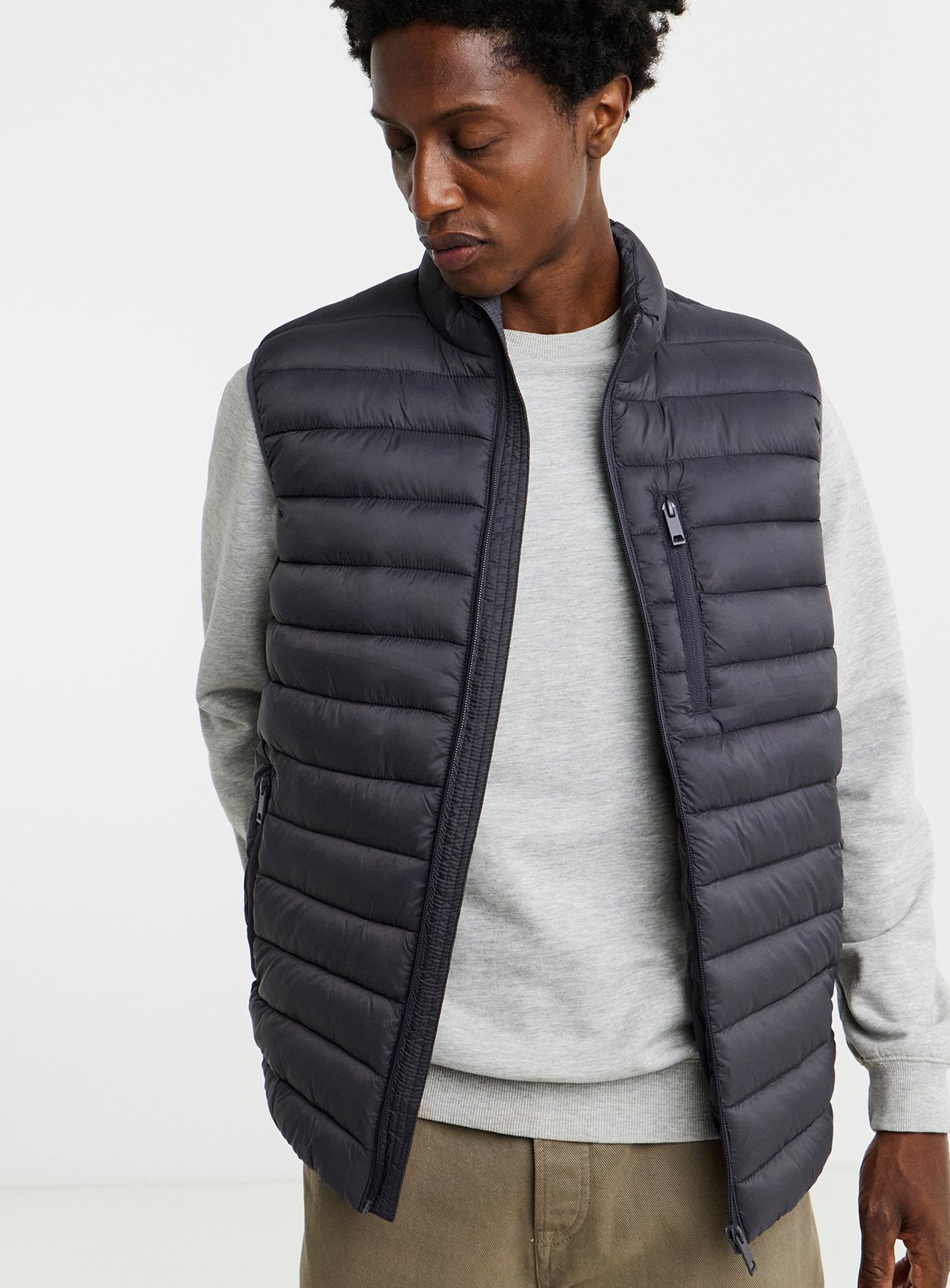 JACAMO Charcoal Lightweight Padded Gilet 