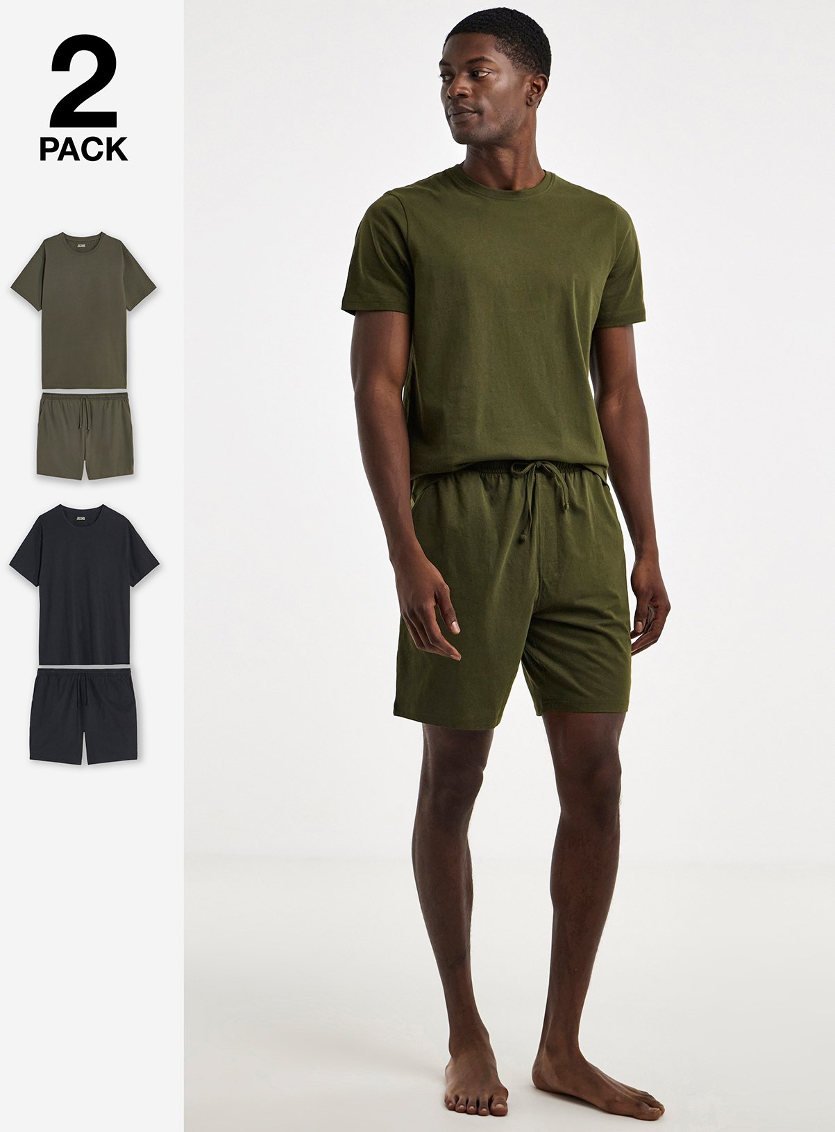 JACAMO 2 Pack Short Sleeve Pyjama Set 