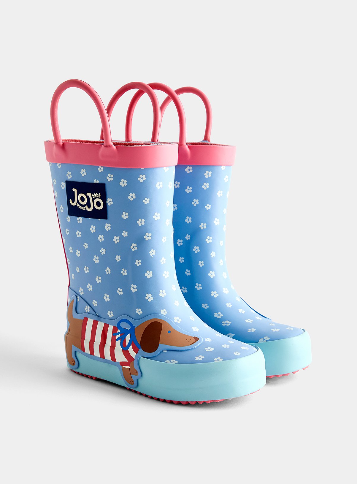 JOJO MAMAN BÉBÉ Dachshund Wellies Mid Blue 