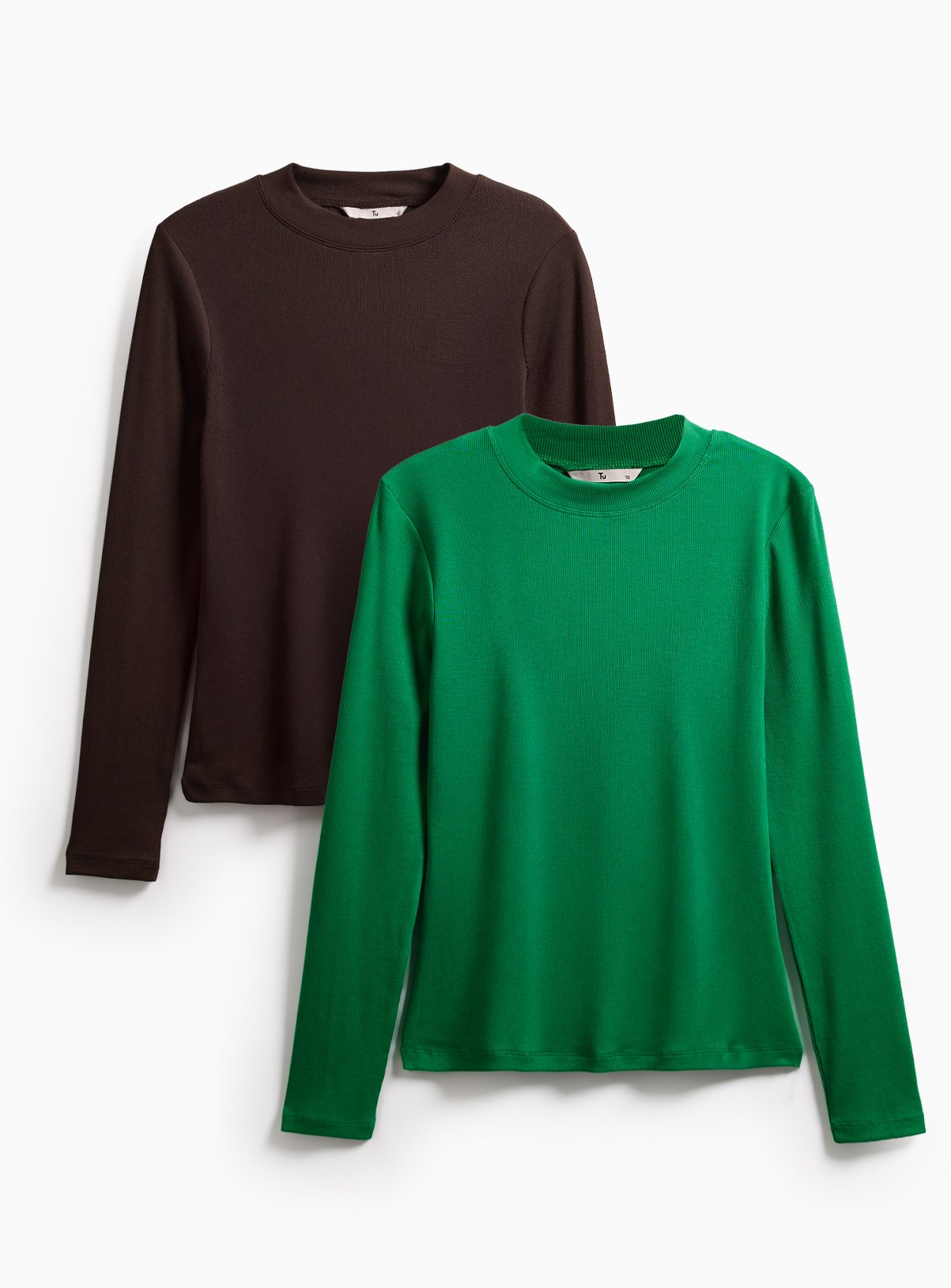 Modal Rib Crewneck Tops 2-Pack 