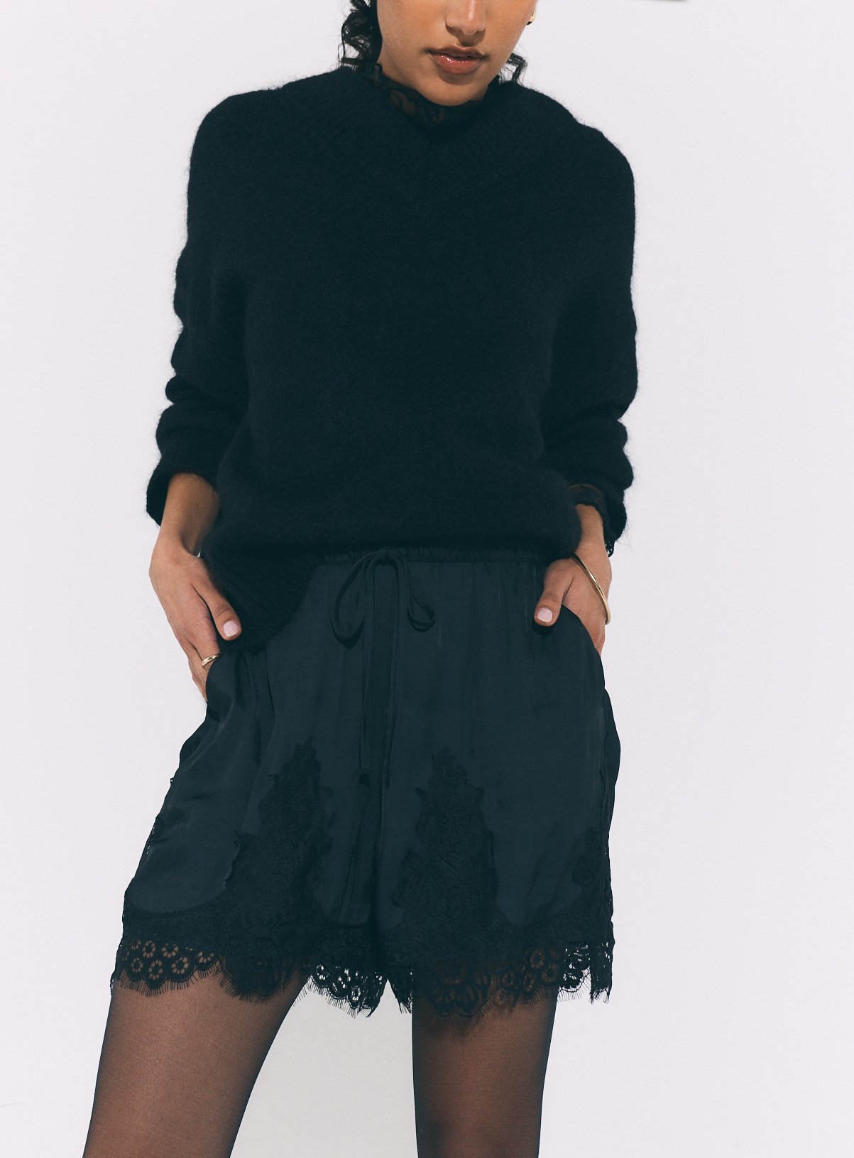 Satin Lace Shorts 