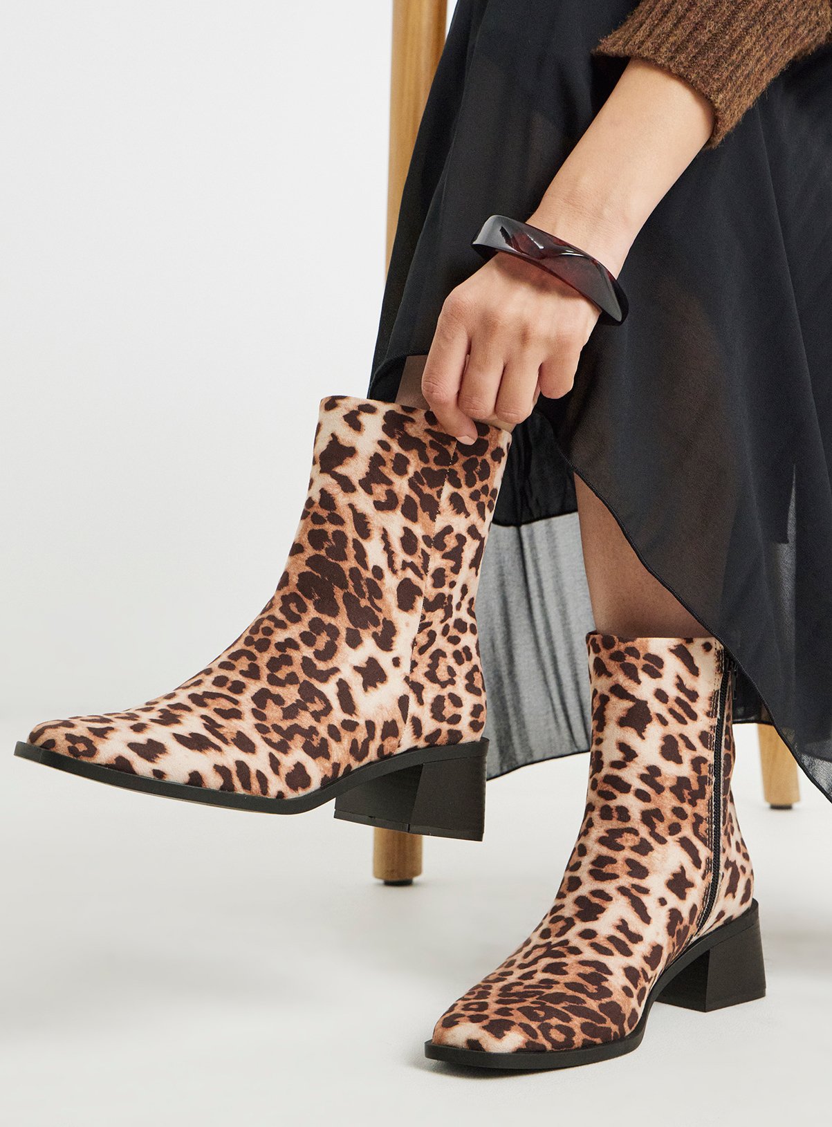 SIMPLY BE Square Toe Ankle Boot Extra Wide Fit 