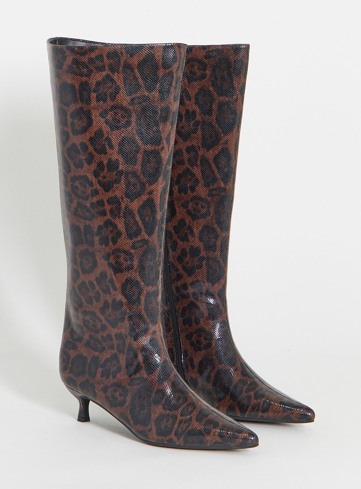 SIMPLY BE Kitten Heel Straight Boots Wide Fit 