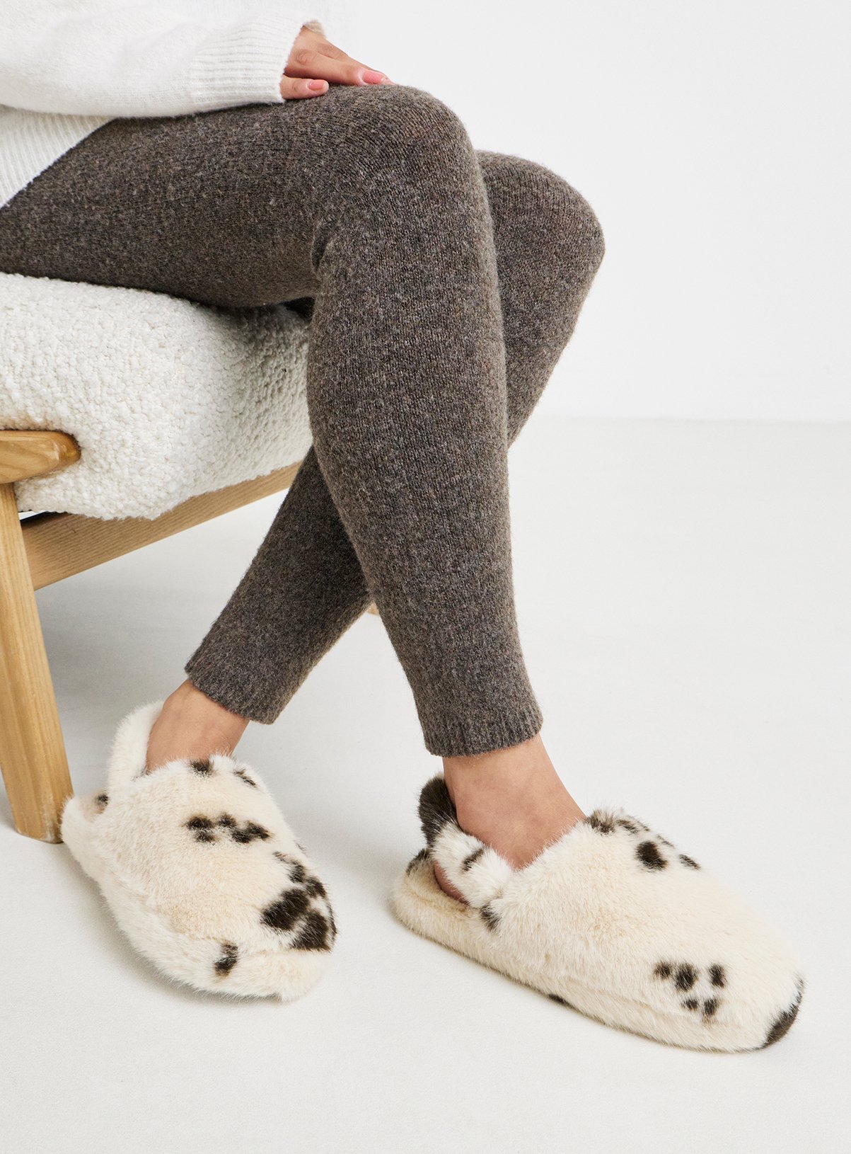 SIMPLY BE Fluffy Slingback Slippers Wide Fit 