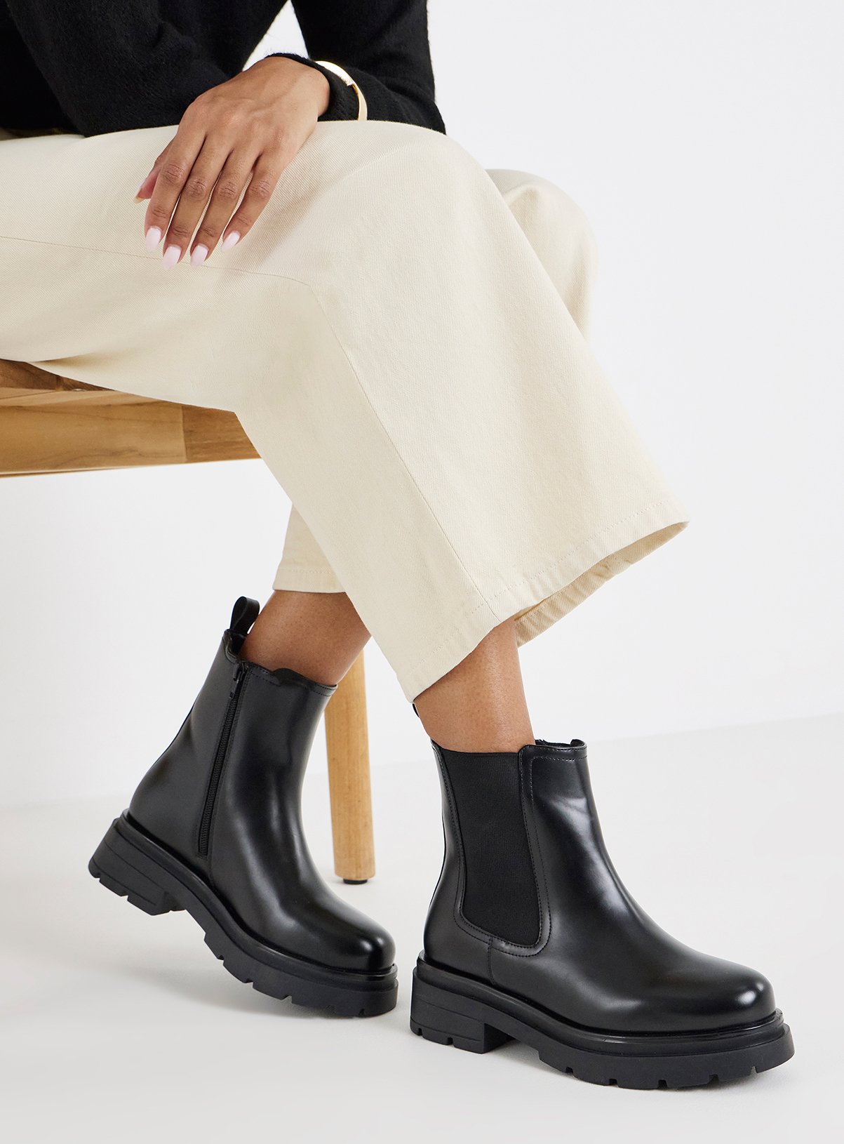 SIMPLY BE Chunky Chelsea Ankle Boot Extra Wide Fit 