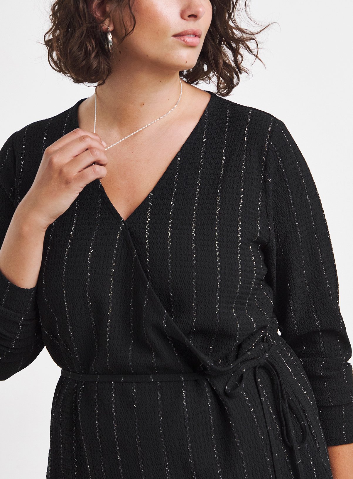 SIMPLY BE Stripe Wrap Over Top 