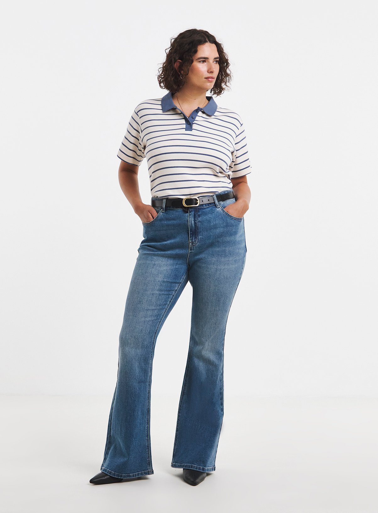 SIMPLY BE Blue Flare Jeans 