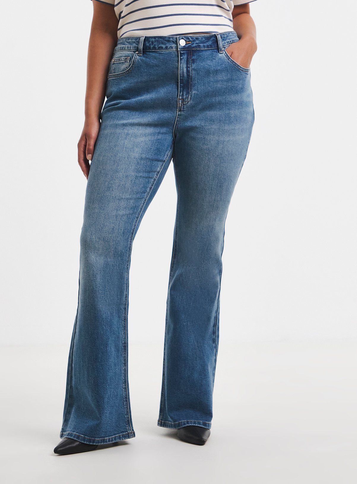 SIMPLY BE Blue Flare Jeans 