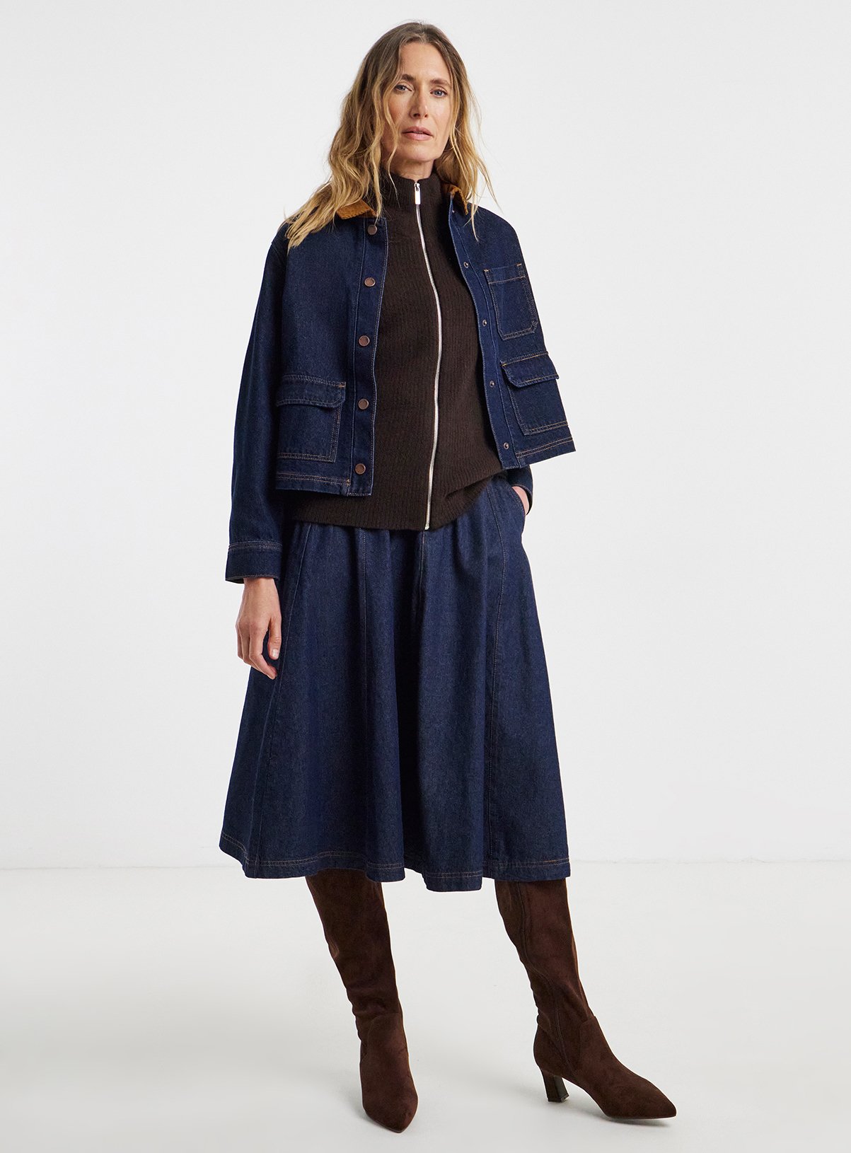 JD WILLIAMS Sponge Rib Zip Through Cardigan 