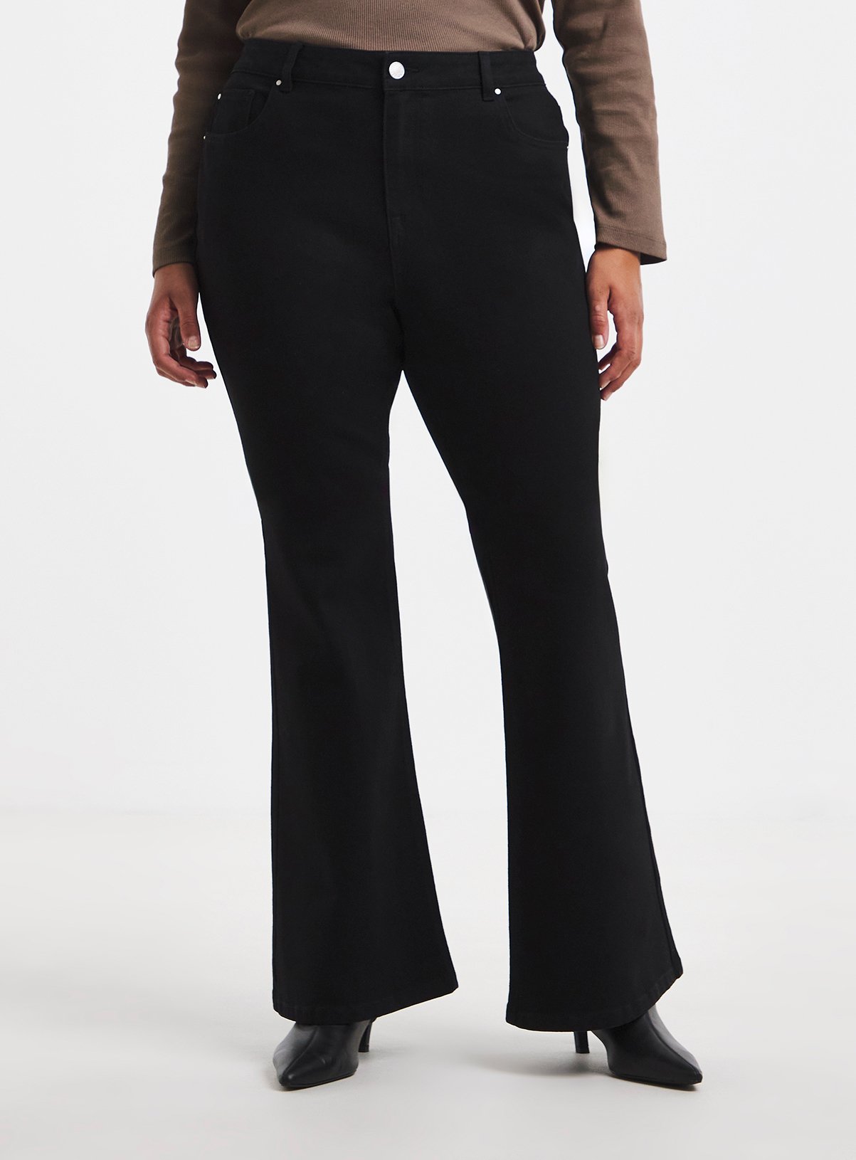 SIMPLY BE Black Flare Jeans 