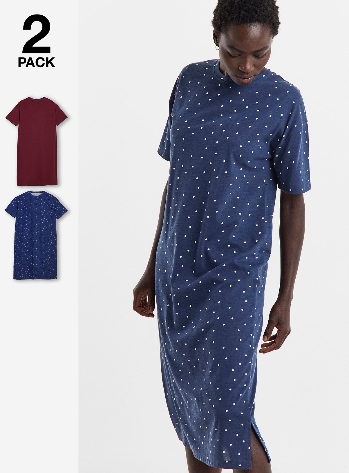 SIMPLY BE Back to Basics 2 Pack Nightie 