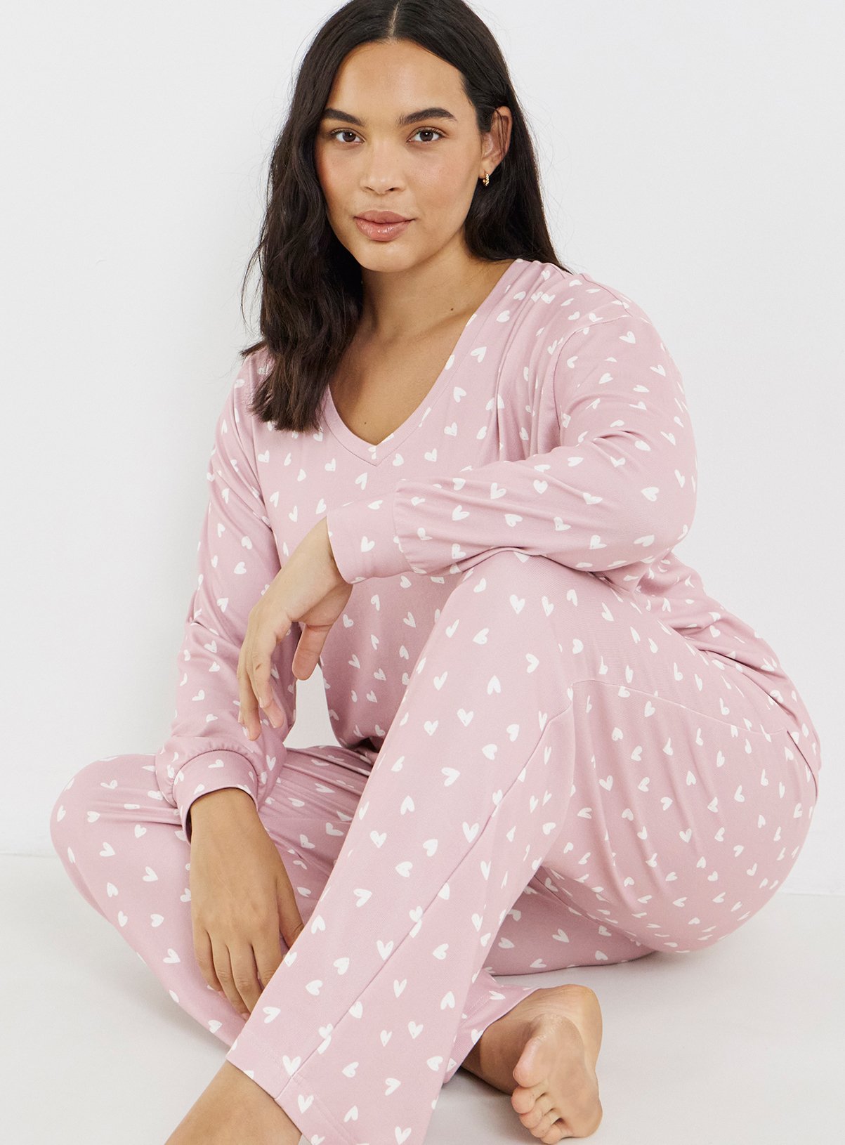 SIMPLY BE Pretty Secrets Heart Soft Lounge Set 