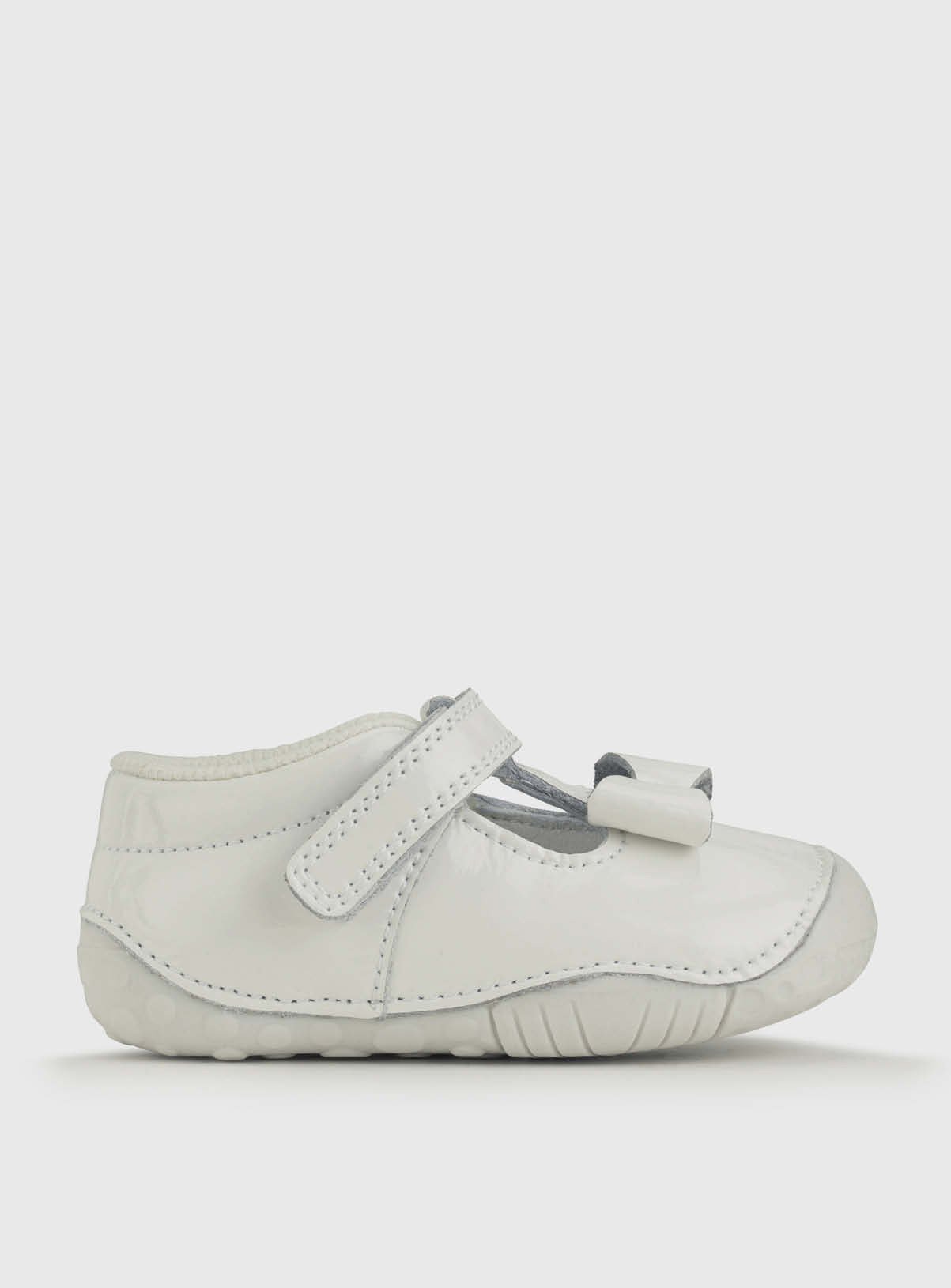 START-RITE Wiggle White Patent Girls T Bar Pre Walker Shoes 