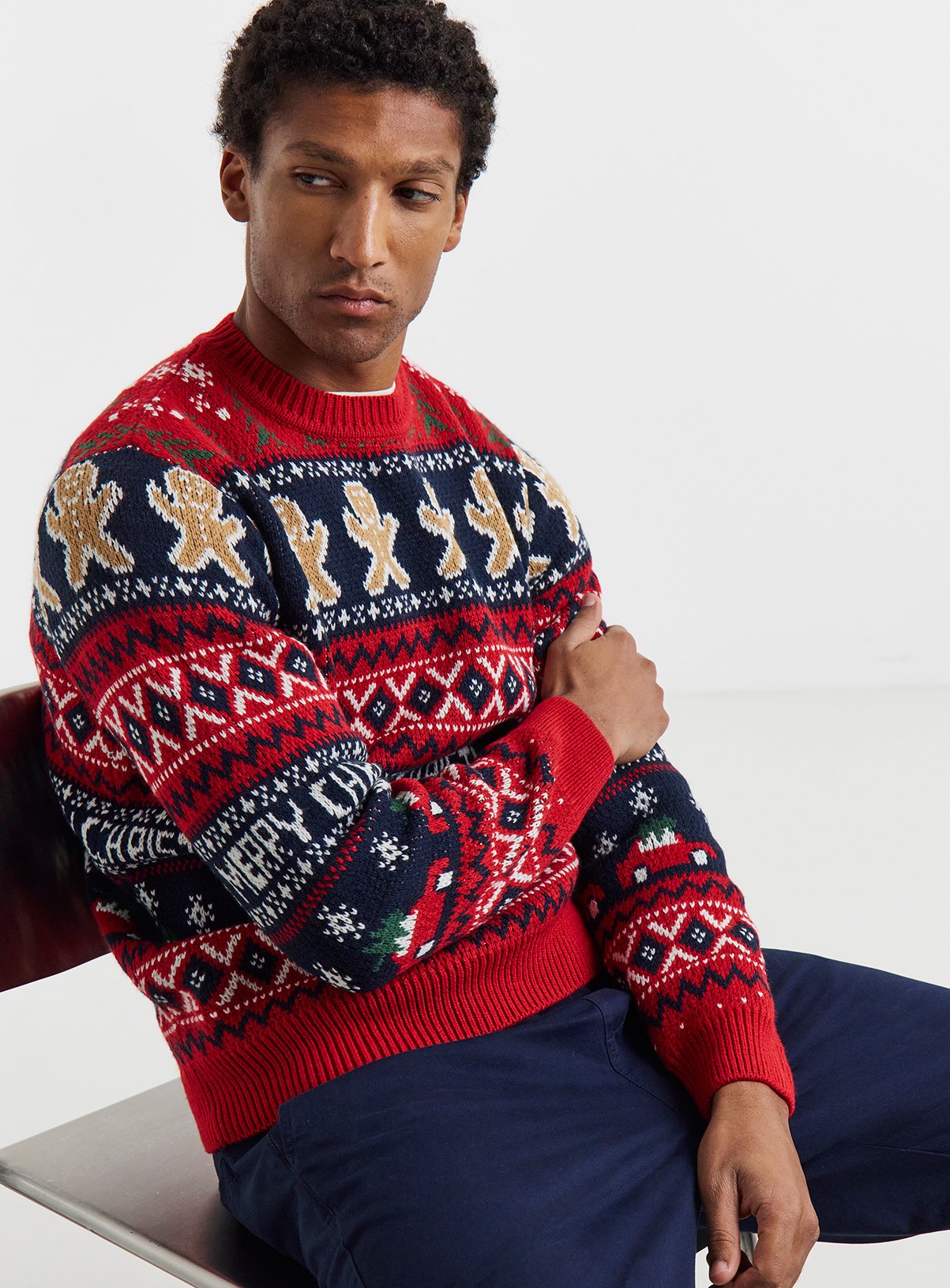 JACAMO Knitted Fair Isle Christmas Jumper 
