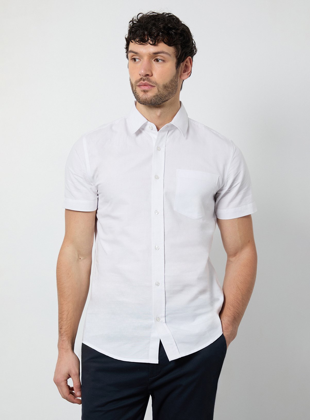 BURTON White Short Sleeve Oxford Shirt 
