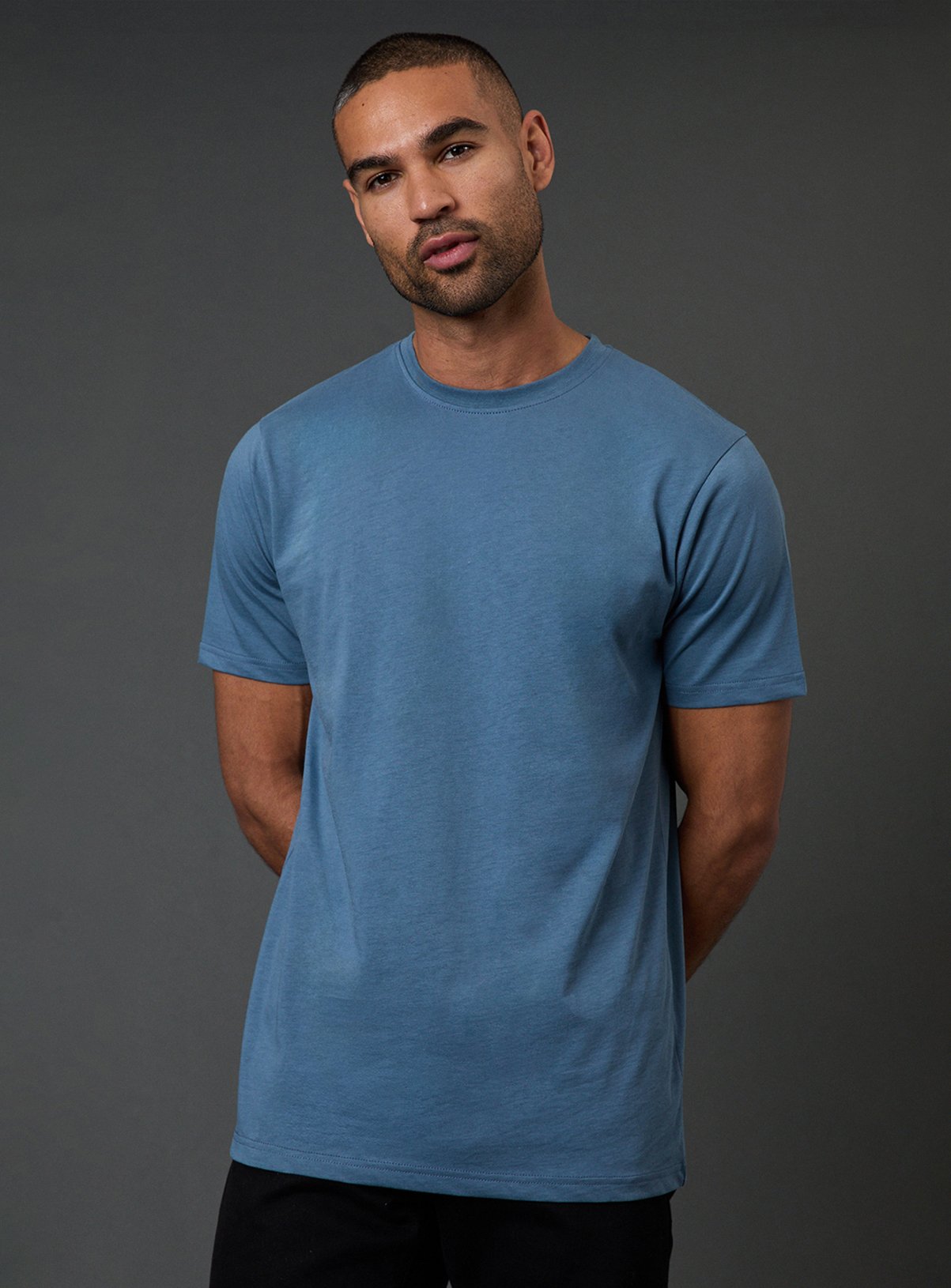 BURTON Blue Plain Crew Neck T-Shirt 