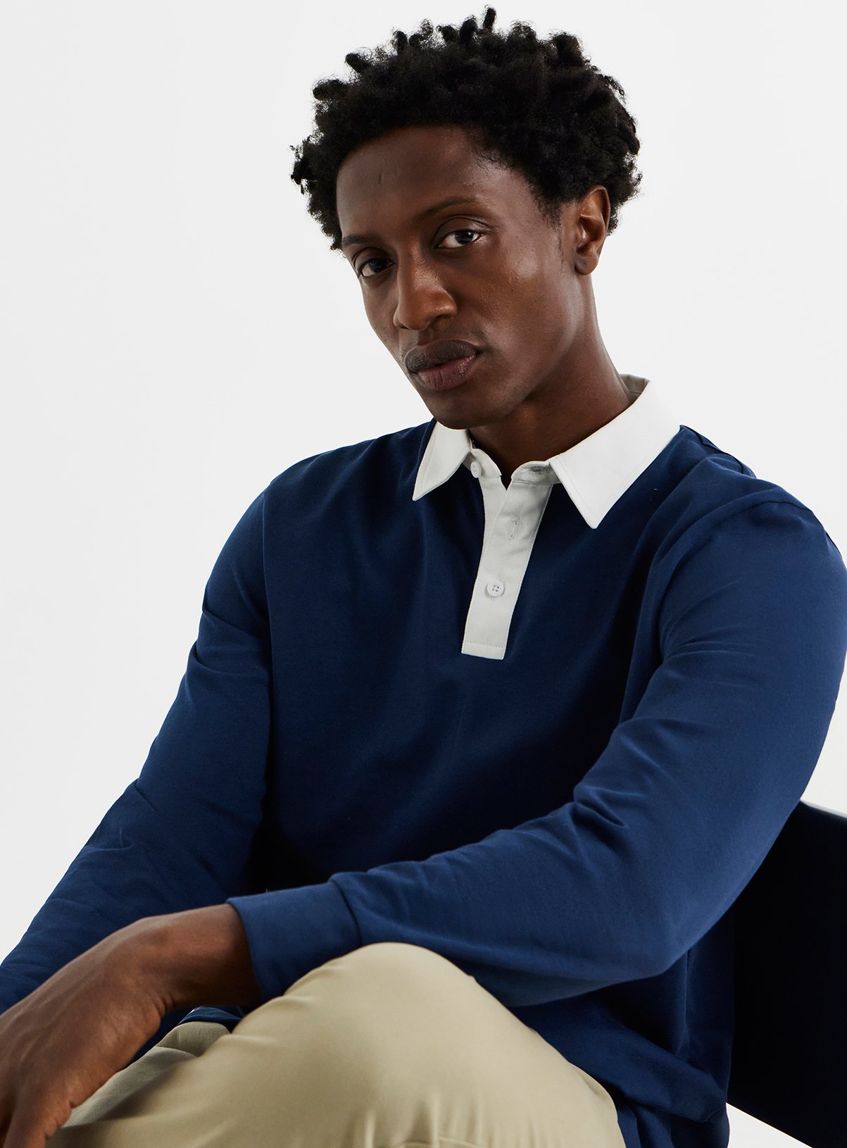 JACAMO Long Sleeve Rugby Polo Long Navy 