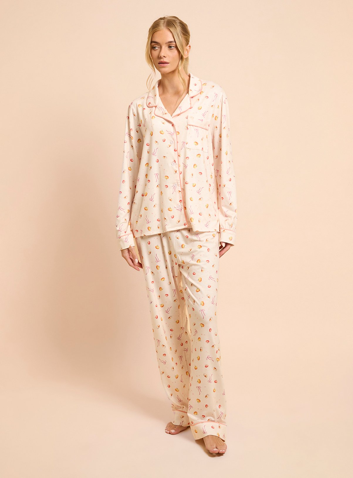 DOROTHY PERKINS Pumpkins Long Sleeve Jersey Pyjama Set 
