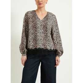 WALLIS Leopard Button Down Lace Trim Shirt