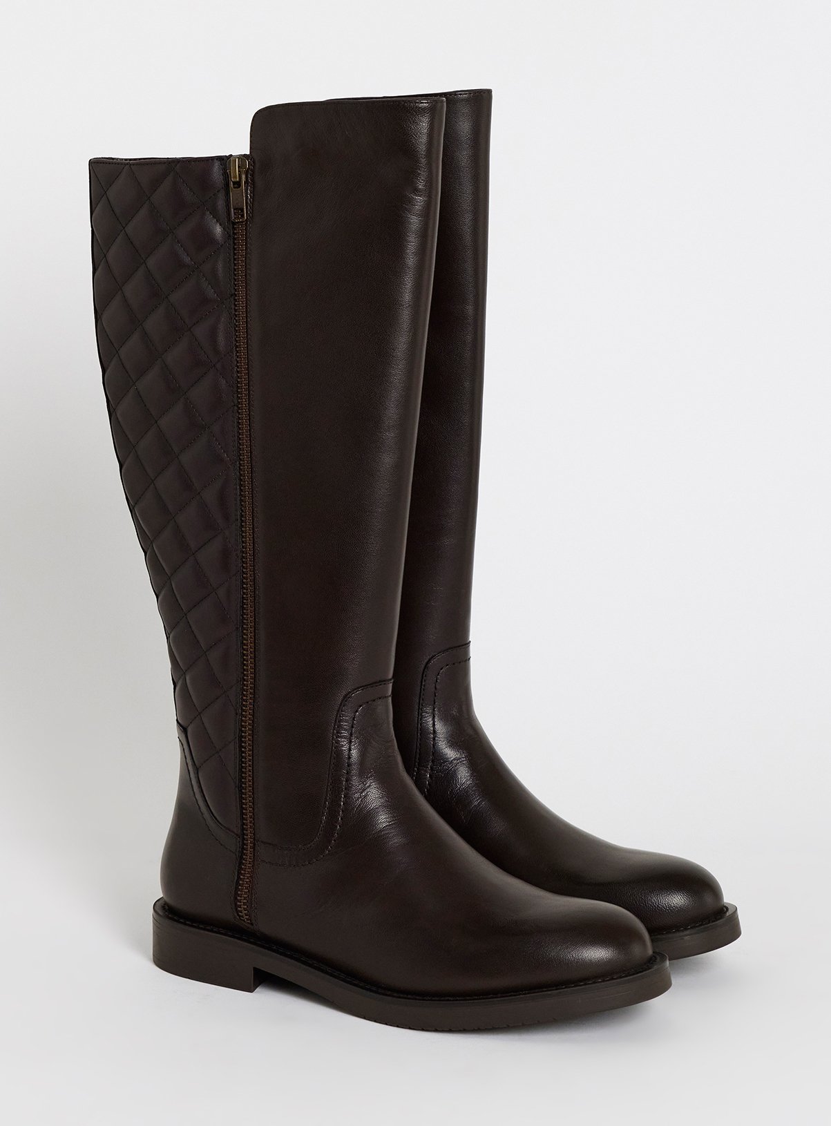 JD WILLIAMS Leather Knee High Riding Boot Wide Fit 