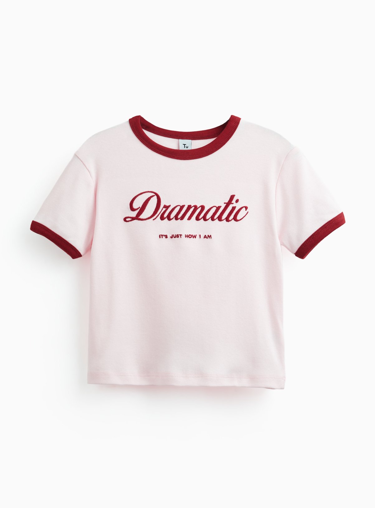 Pink & Red Dramatic Baby Tee 9 years