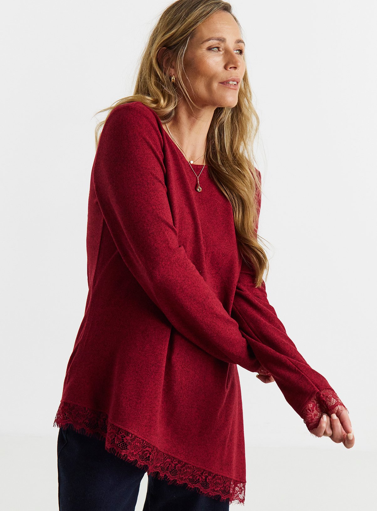 JD WILLIAMS Crew Lace Ayshem Long Top 