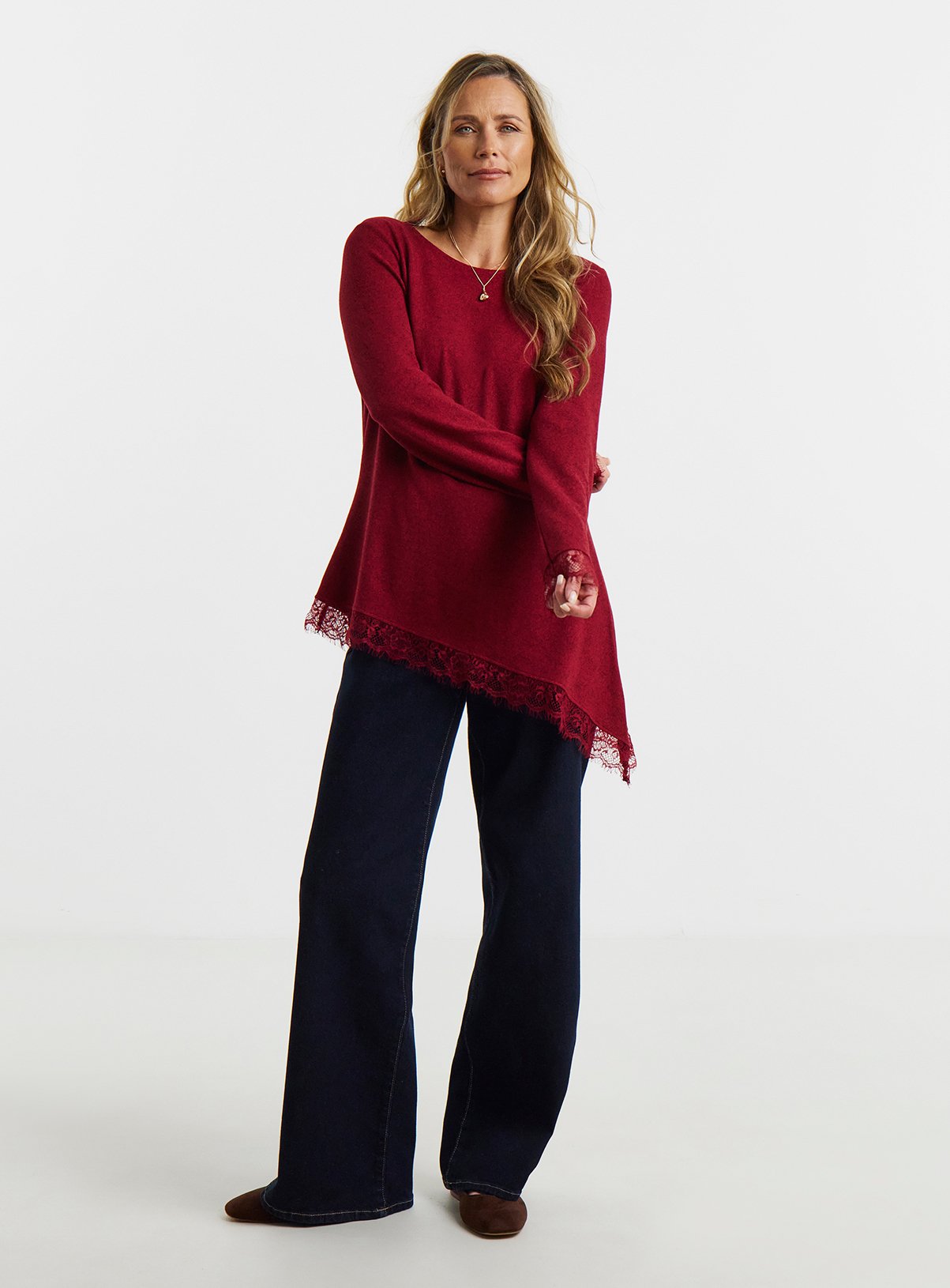 JD WILLIAMS Crew Lace Ayshem Long Top 