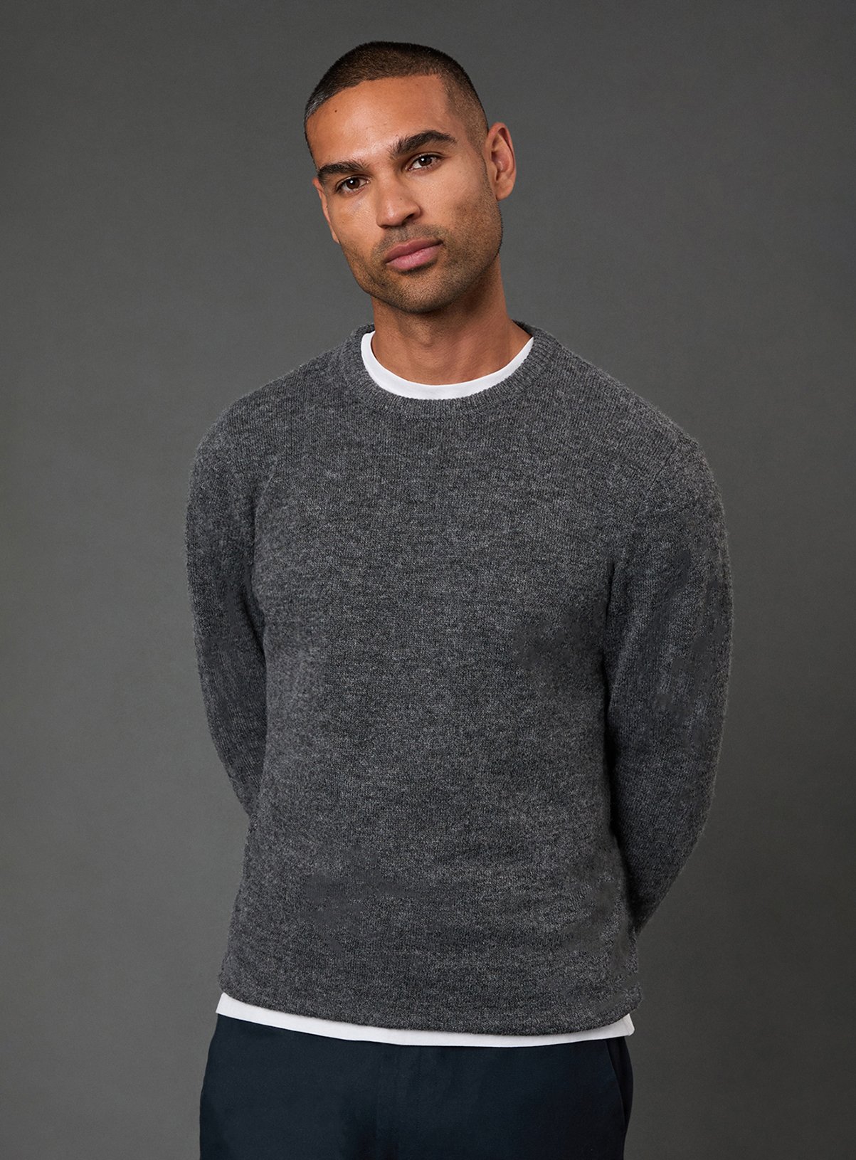 BURTON Charcoal Soft Crew Neck Jumper 