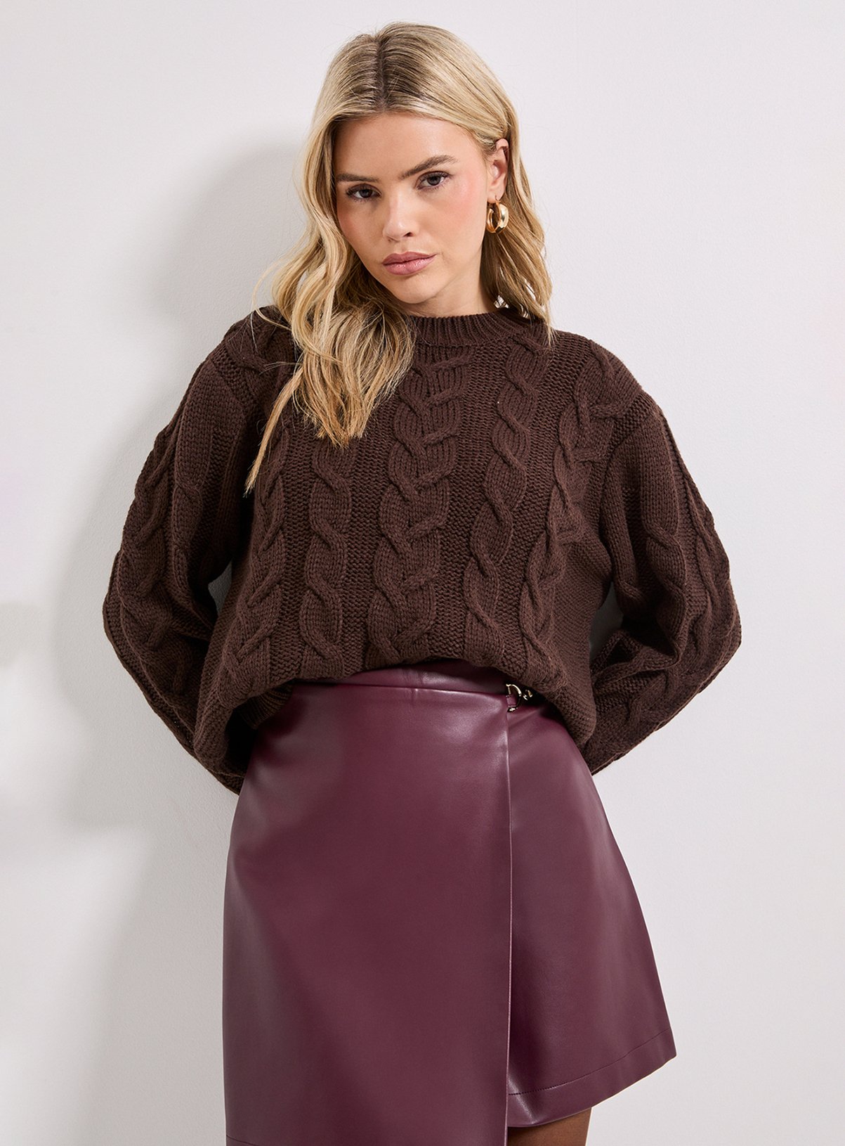 DOROTHY PERKINS Cable Knit Crew Neck Jumper 