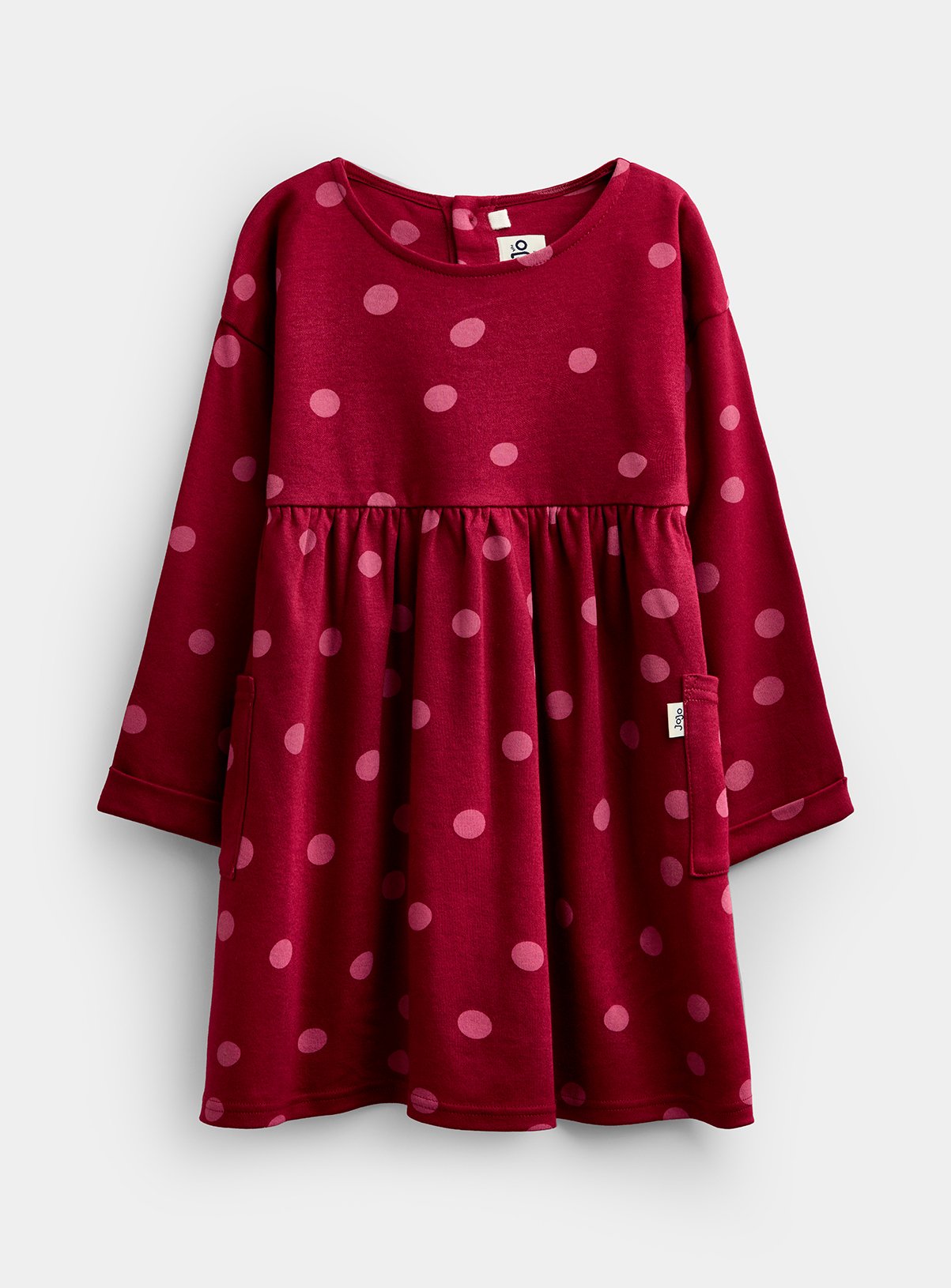 JOJO MAMAN BÉBÉ Classic Large Spot Dress Burgundy Red 