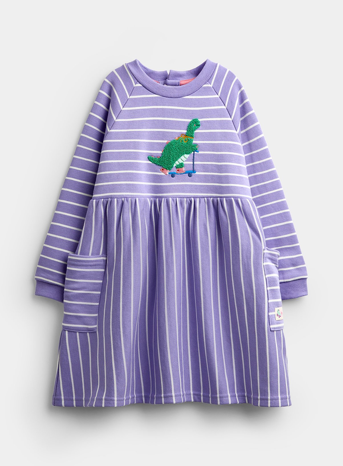 JOJO MAMAN BÉBÉ Skating Dinos Jersey Dress Mid Purple 