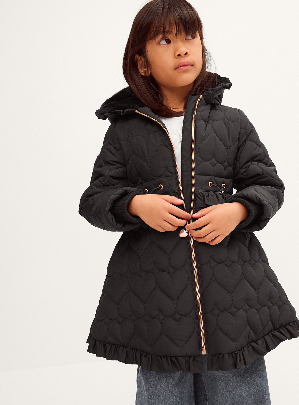 MONSOON Harriett Heart Quilted Coat 
