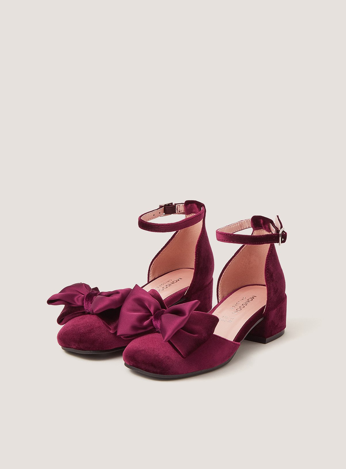 MONSOON Bow Velvet Two Part Heels 