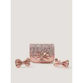 MONSOON Glitter Bow Bag and Hair Clips Set One Size
