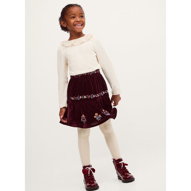 Buy MONSOON Floral Embroidered Velour Skirt 3-4 years | Skirts | Argos