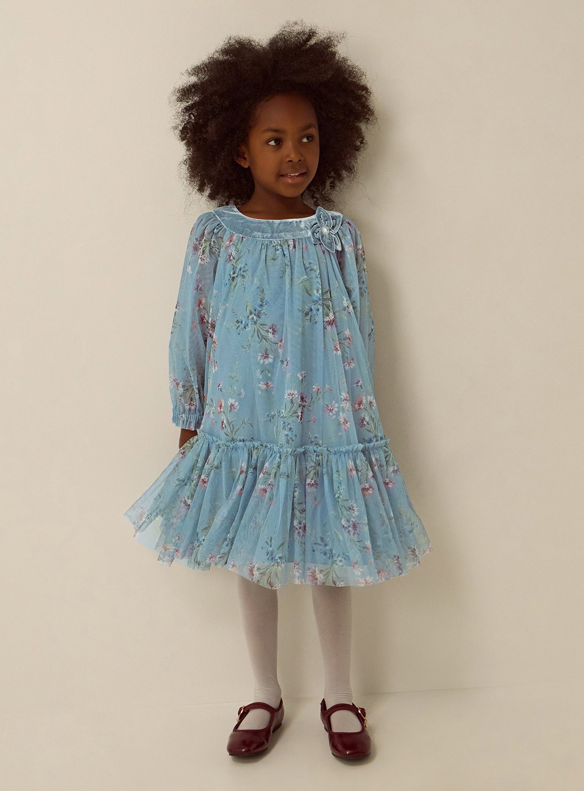MONSOON Naina Floral Mesh Party Dress 11-12 years