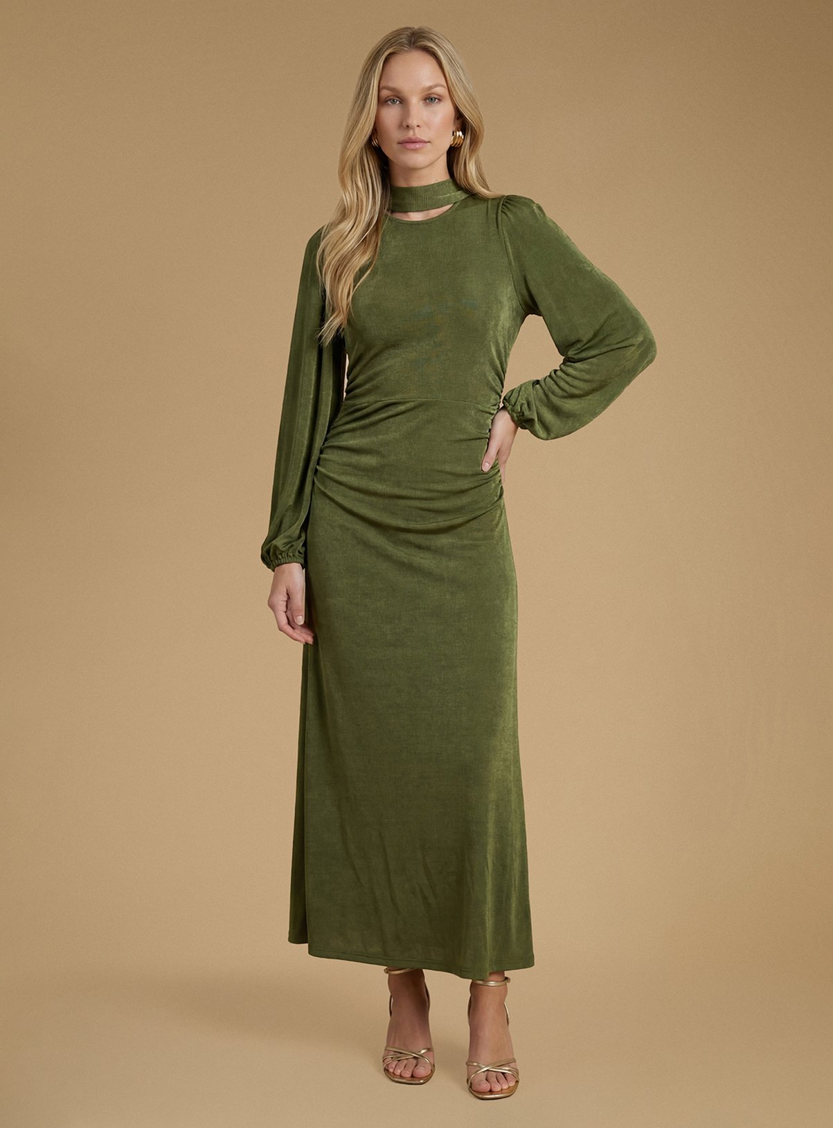 OASIS Cowl Back Premium Jersey Midaxi Dress 
