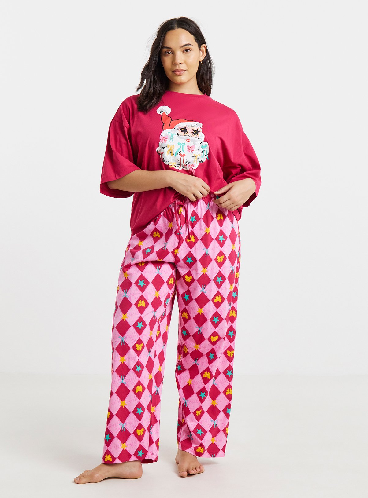SIMPLY BE Santa Graphic Pyjama Set 