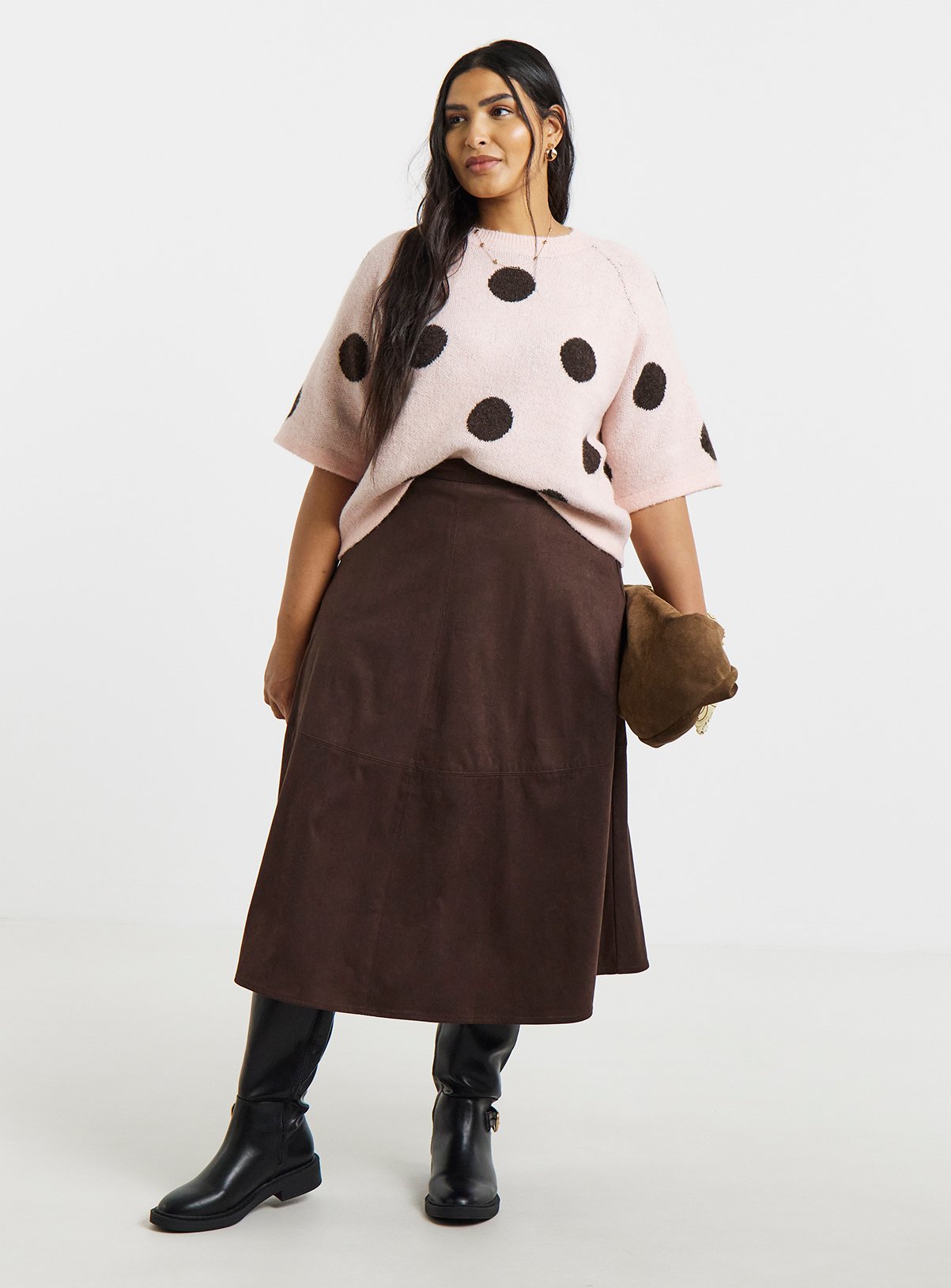SIMPLY BE Large Polka Dot Short Sleeve Jumper 
