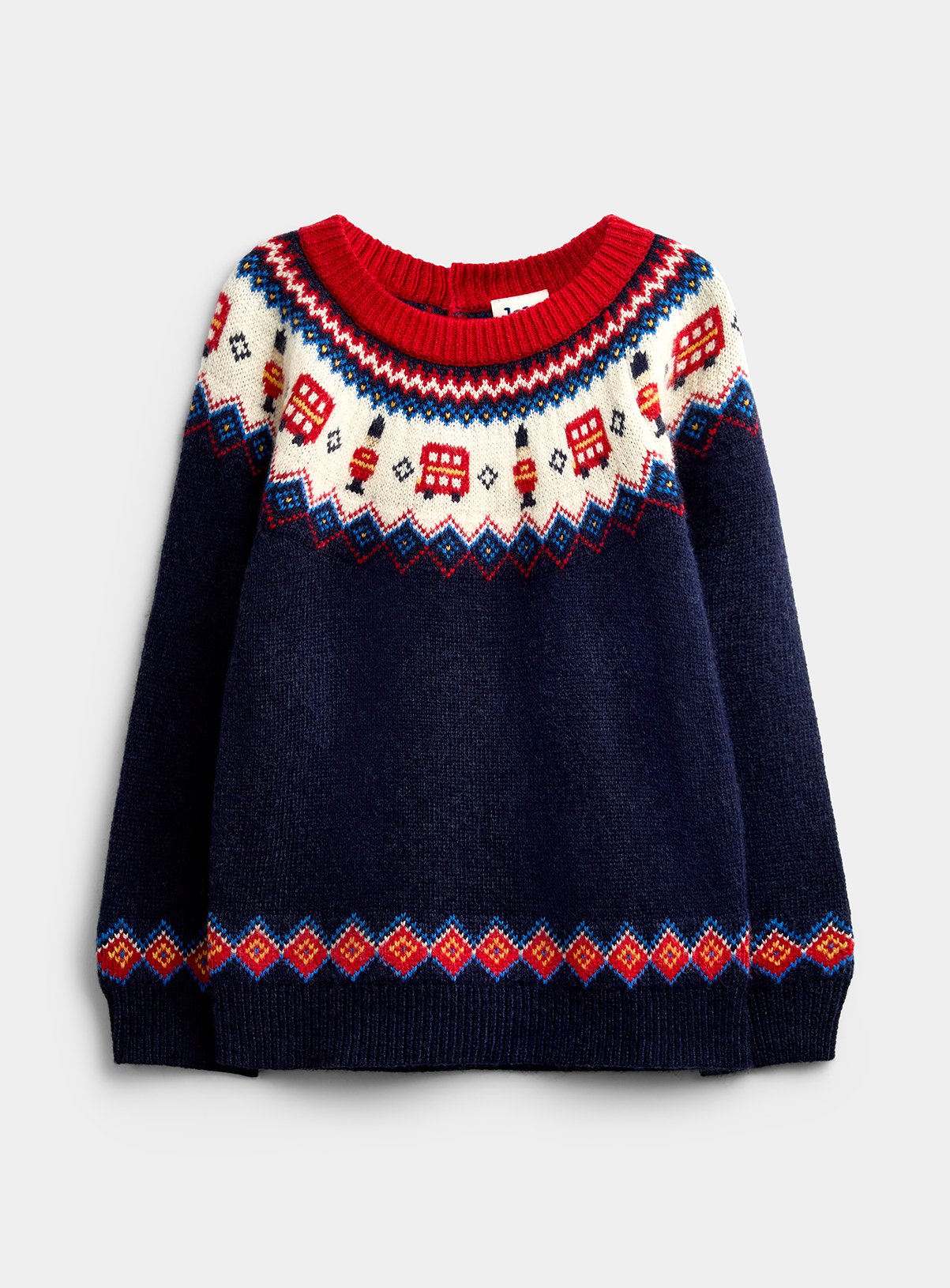 JOJO MAMAN BÉBÉ London Guard Fair Isle Knitted Jumper Navy Blue 