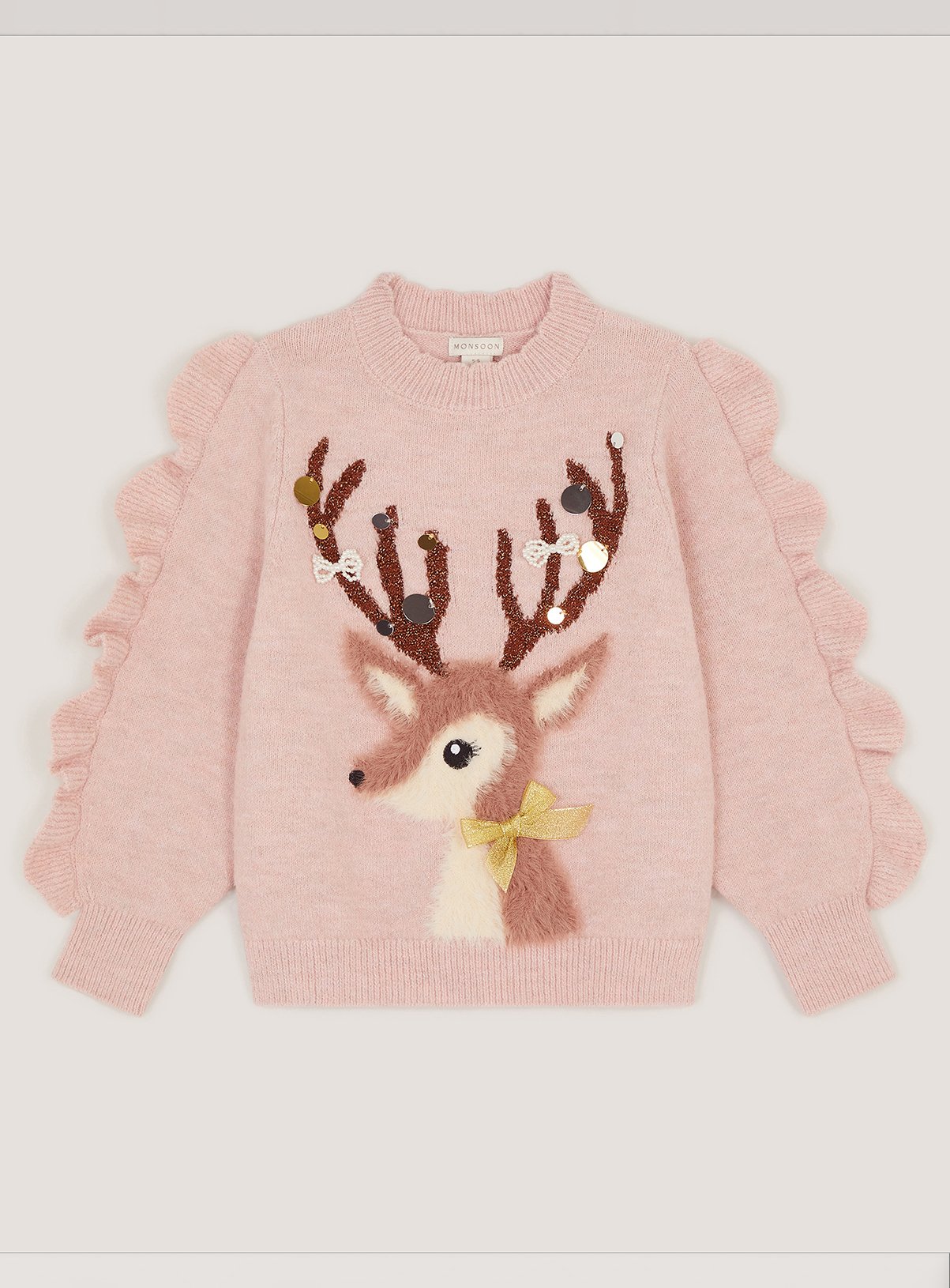 MONSOON Dahlia Christmas Reindeer Knit Jumper 