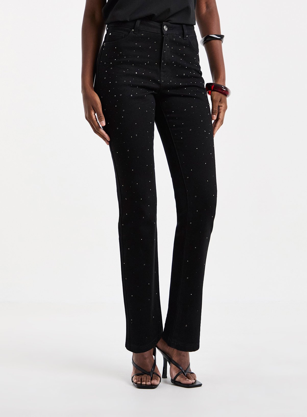 JD WILLIAMS Embellished Straight Leg Jeans 