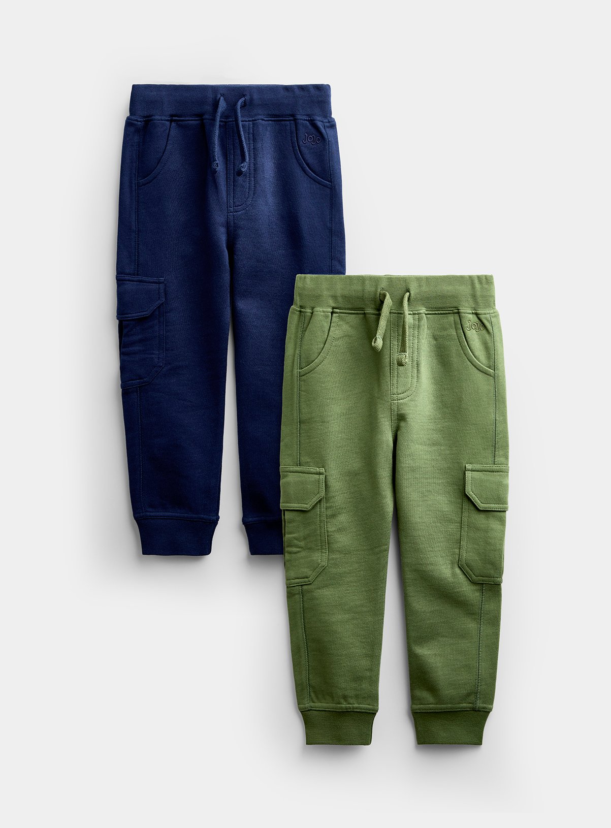 JOJO MAMAN BÉBÉ 2 Pack Cargo Joggers Khaki 