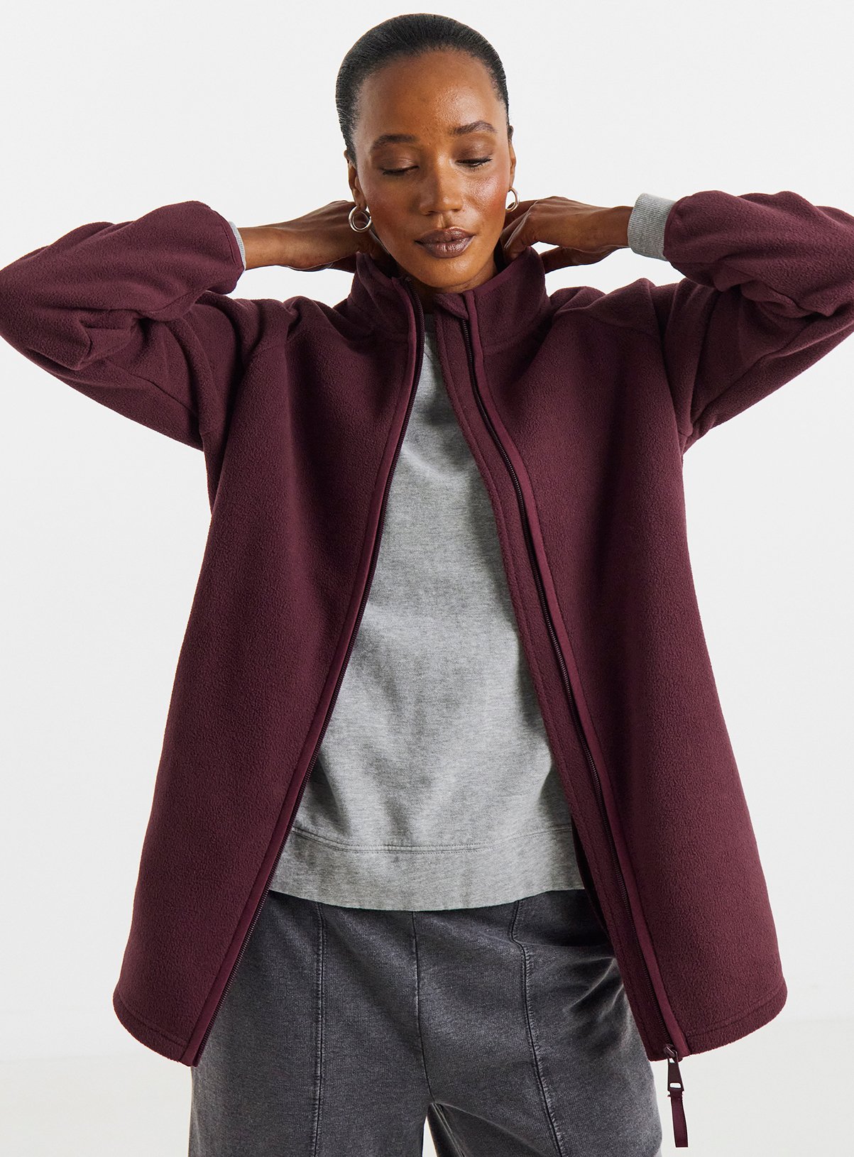 JD WILLIAMS Fleece Longline Zip Through 