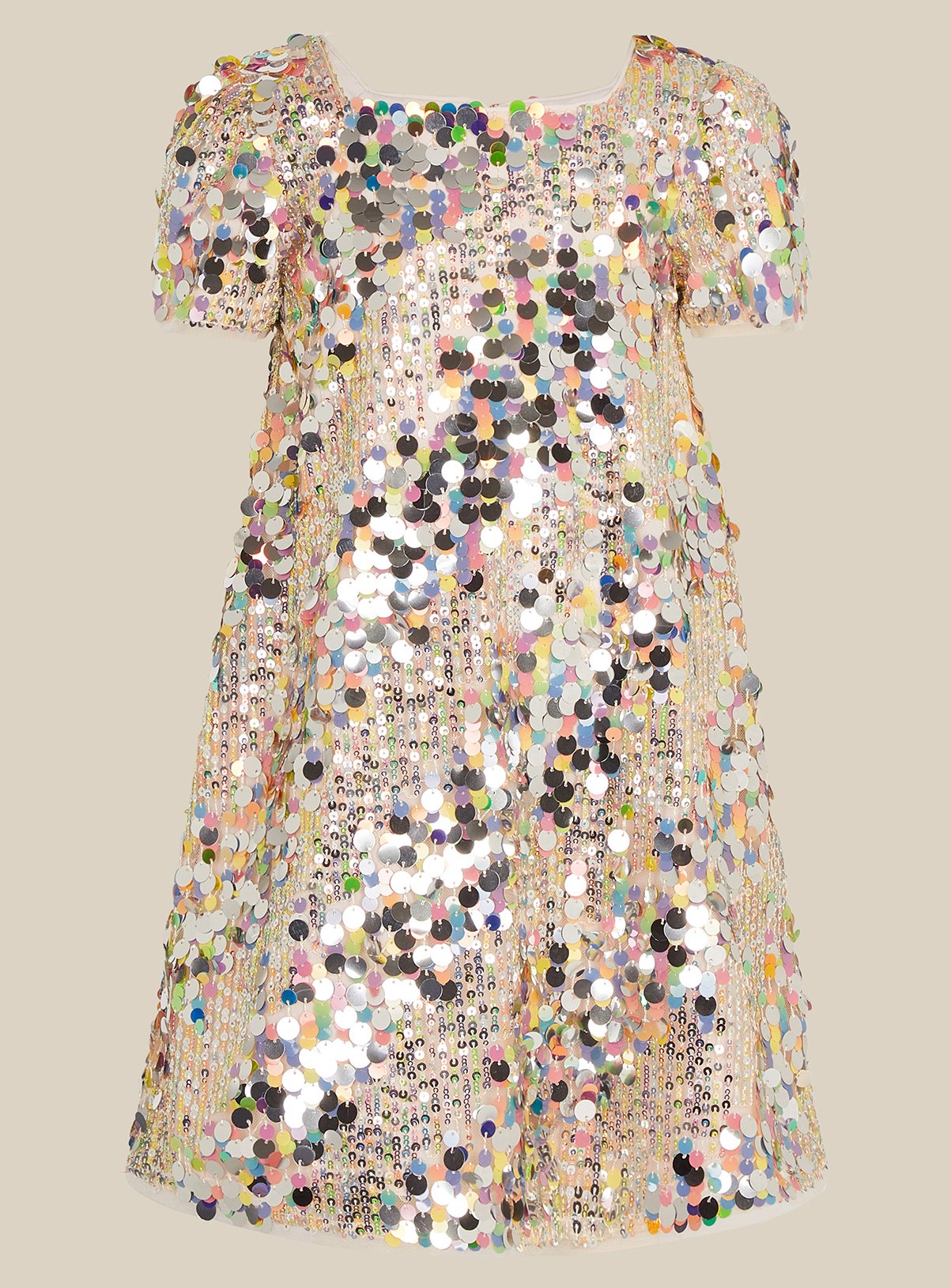 MONSOON Zoe Rainbow Sequin Party Dress 