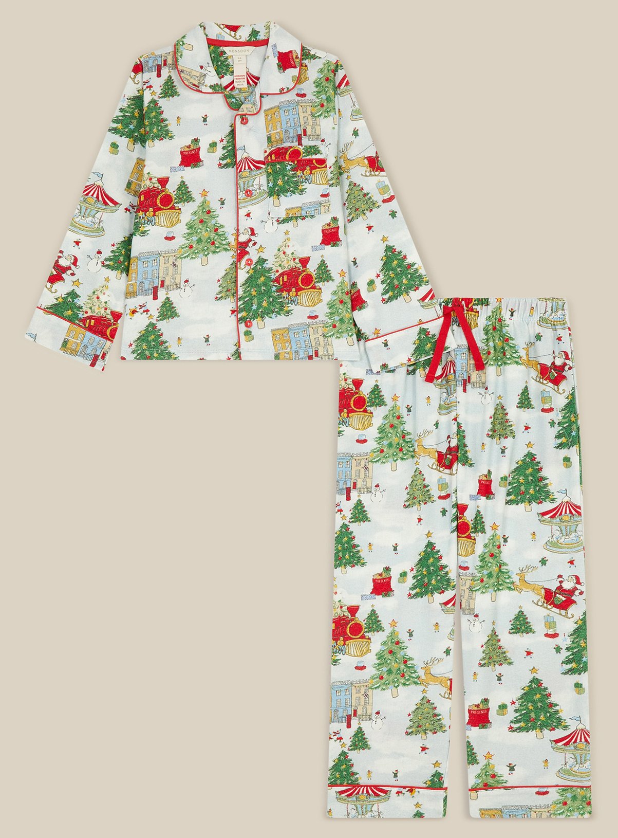 MONSOON Christmas Tree Long Pyjamas Set 