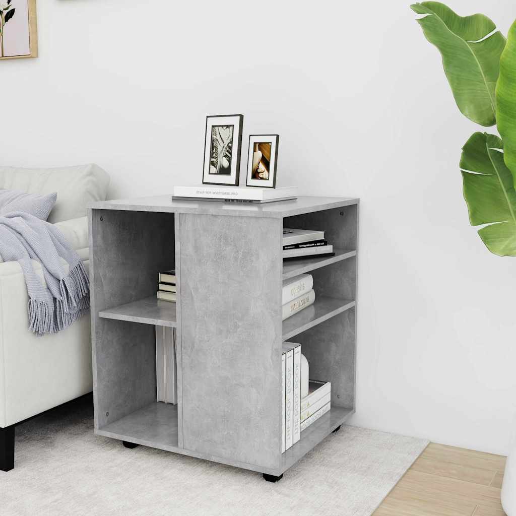 Walplus Engineered Wood Rolling Cabinet - Granite Grey - 60 x 53 x 72 cm