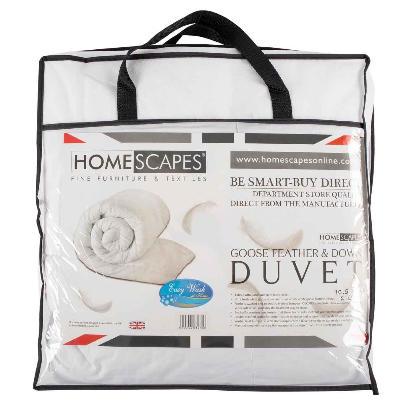 Homescapes Goose Feather and Down 10.5 Tog Child Duvet